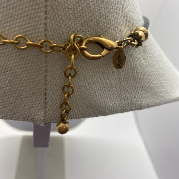 Chico's Bronze and Blue Swarovski Crystal Medallion Necklace - Picture 6 of 6